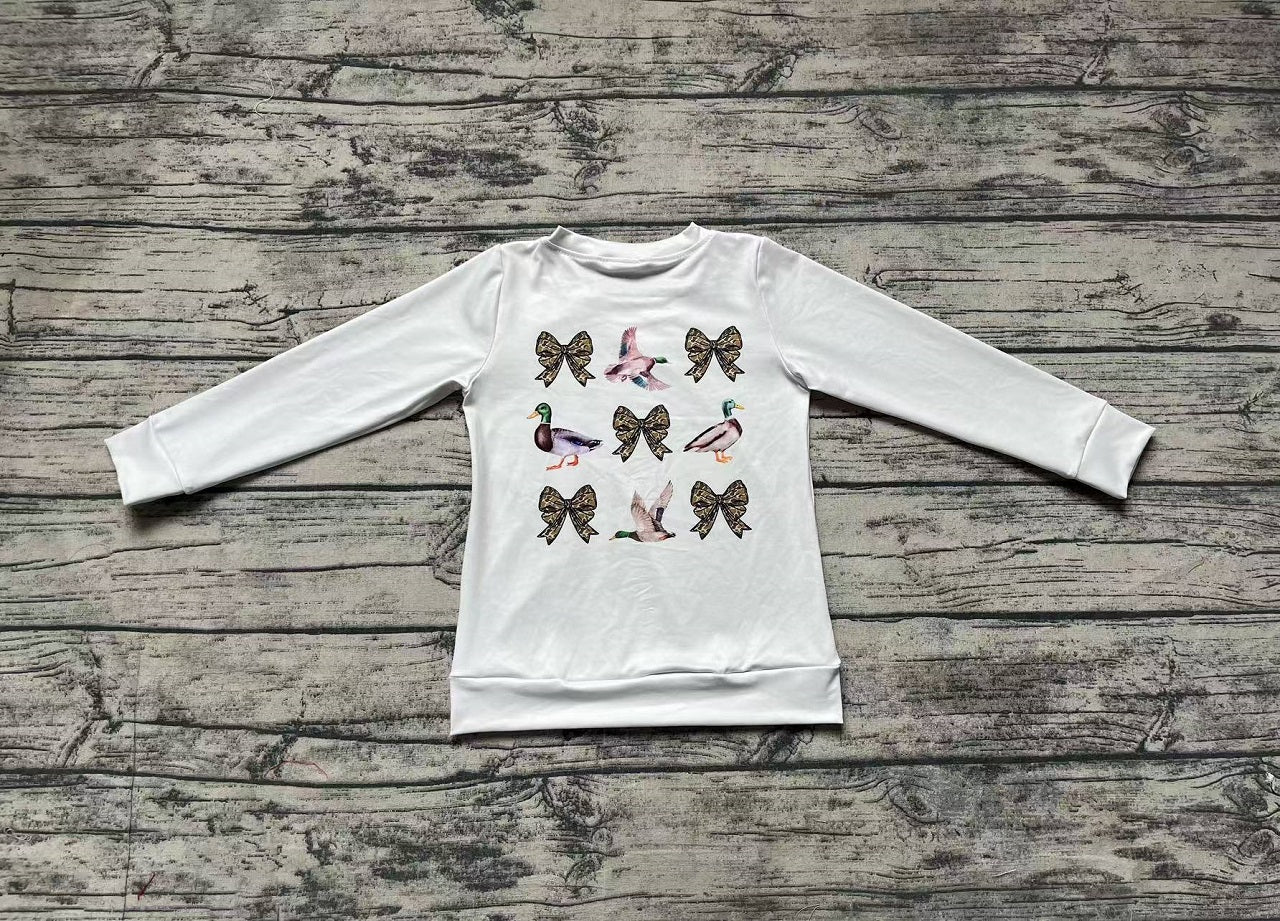 Baby Girl Long Sleeves Bows Ducks Hunting Shirt