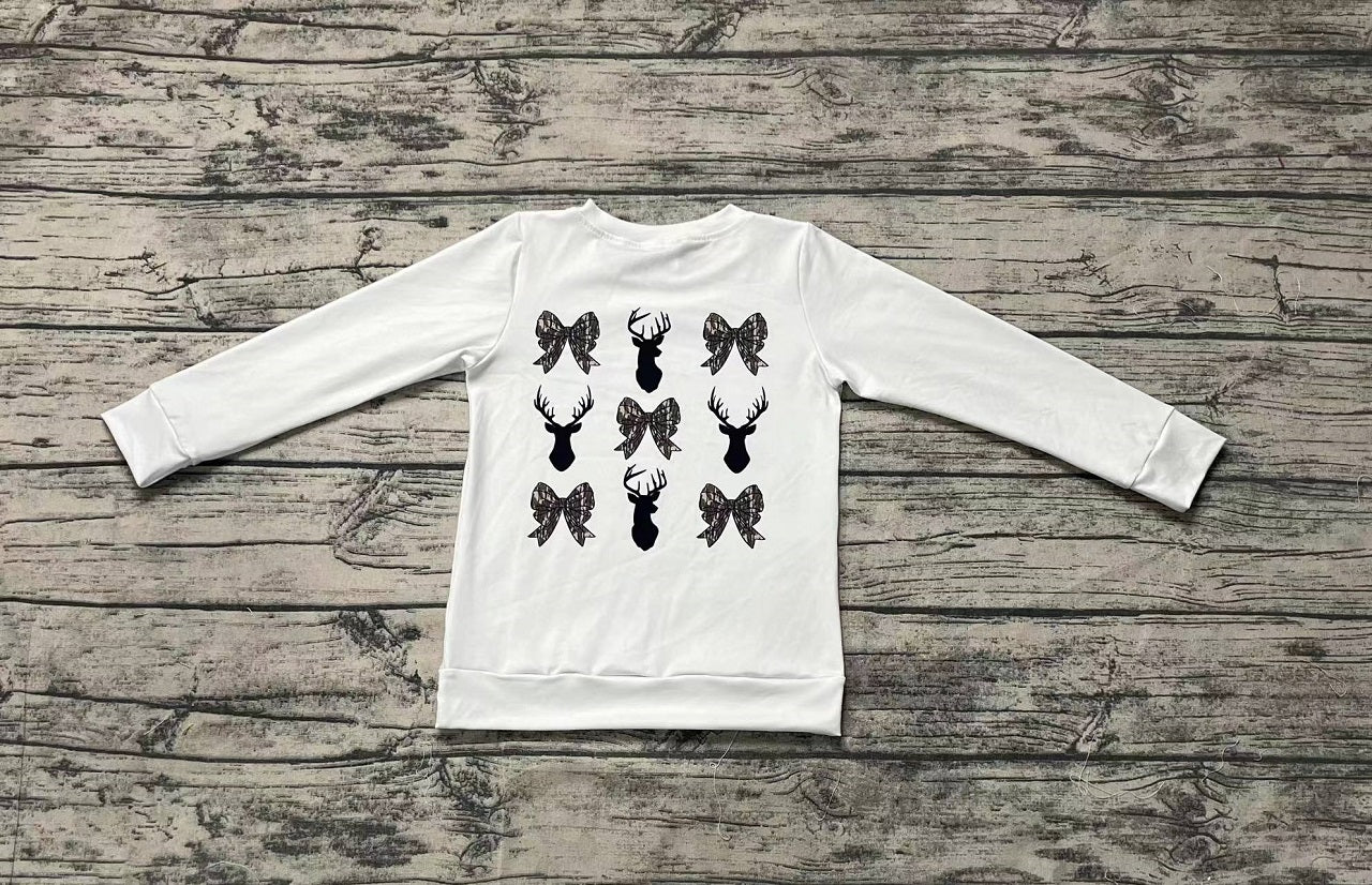 Baby Girl Long Sleeves Bows Deer Hunting Shirt Tops