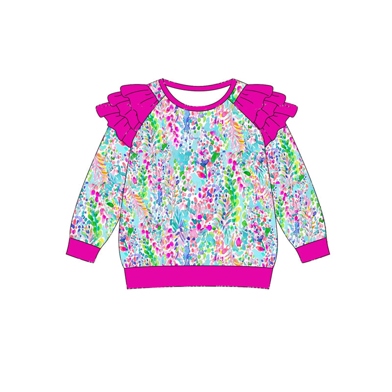 Pre-order Baby Girl Long Sleeves Colorful Seaweed Tee Shirt