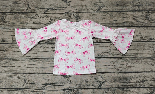 Baby Girl Long Sleeves Pink Bows Tops