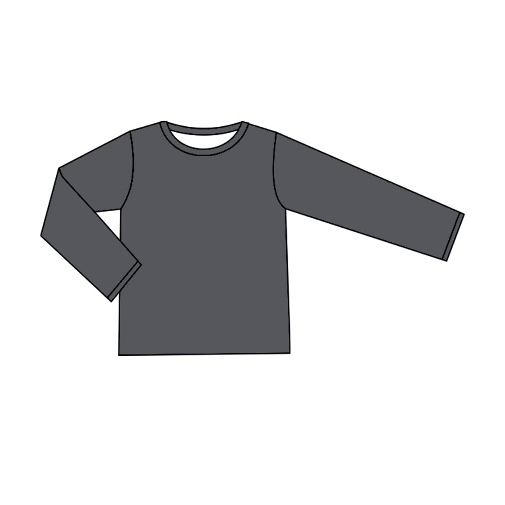 Pre-order Baby Girl Dark Grey Long Sleeves Tee Shirt Tops