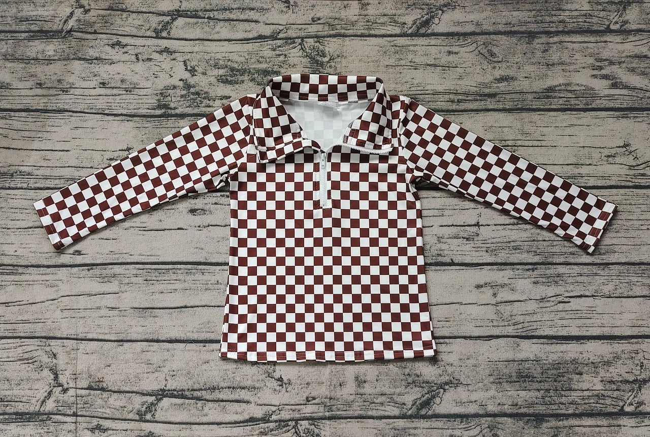 Baby Kids Toddler Long Sleeves Checkered Pullover Tops