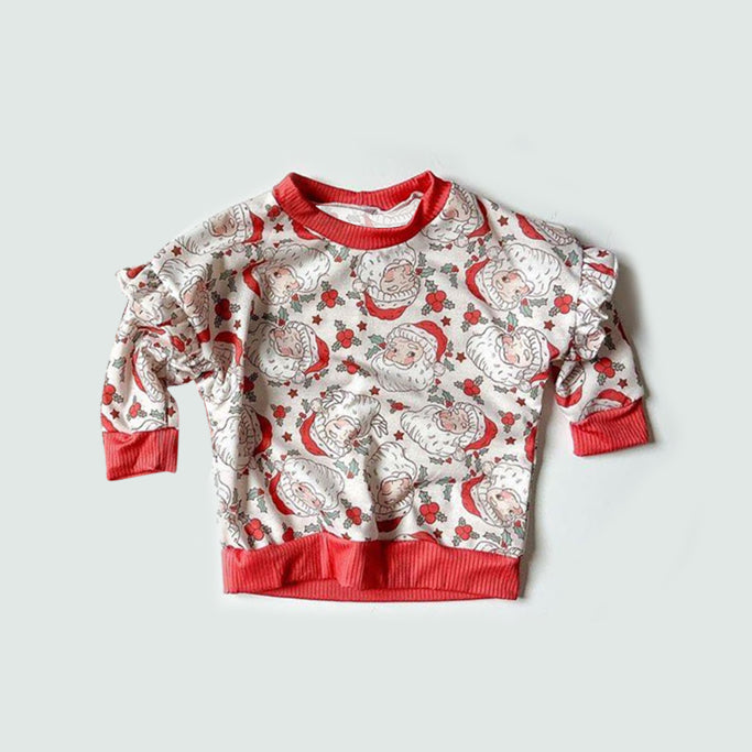 Pre-order Baby Girl Toddler Christmas Santa Long Sleeves Shirt