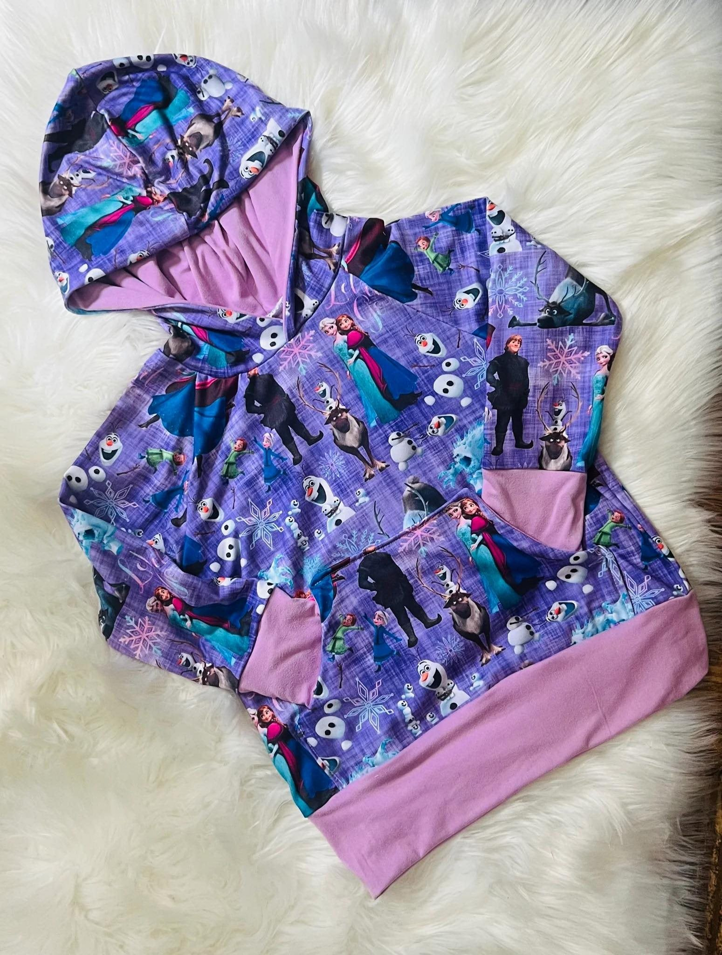 Pre-order Baby Girl Long Sleeves Princess Hoodie Purple Shirt Tops