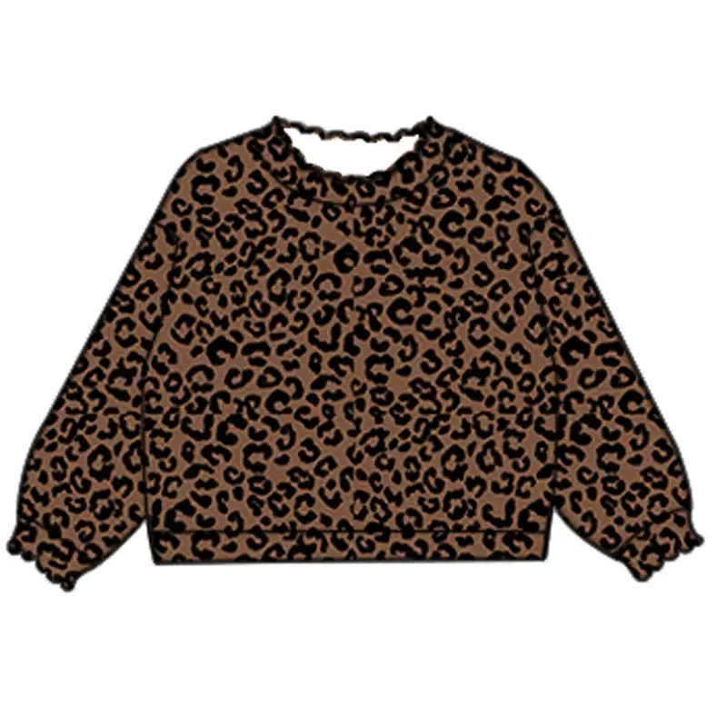 Pre-order Baby Girl Kids Toddler Brown Leopard Tee Shirt Tops