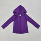 Baby Girl Long Sleeves Purple Zipper Hoodie Tops Shorts Skorts Yoga Active Set RTS