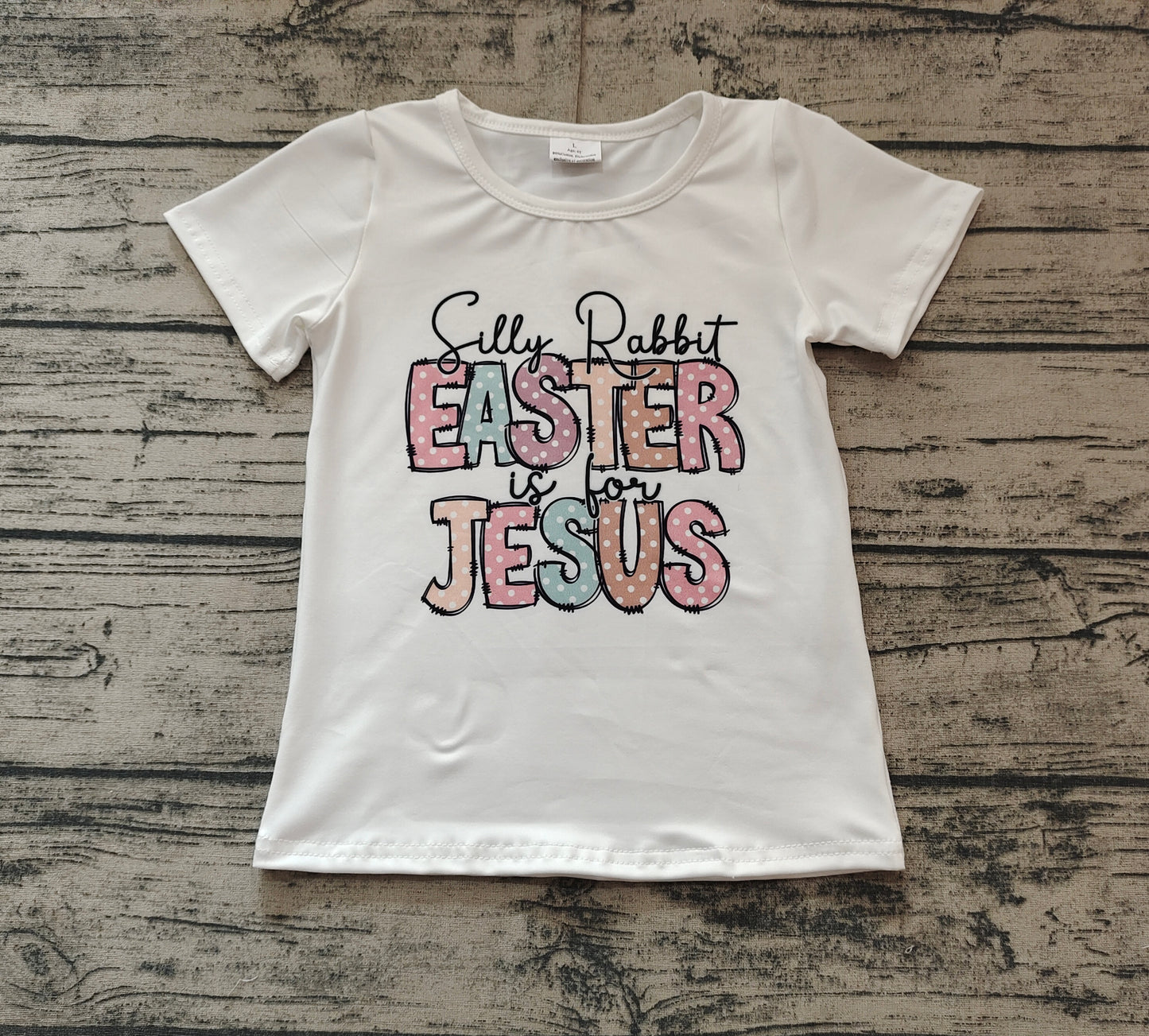 Baby Girl Short Sleeves Rabbit Easter Jesus Tee Shirt Tops