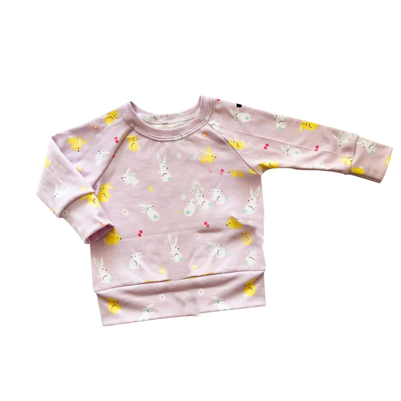 Preorder Baby Girl Long Sleeves Easter Rabbits Pink Shirt Tops
