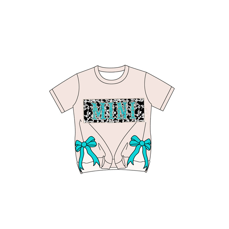 Preorder Baby Girl Short Sleeves Mini Bows Tee Shirt Tops