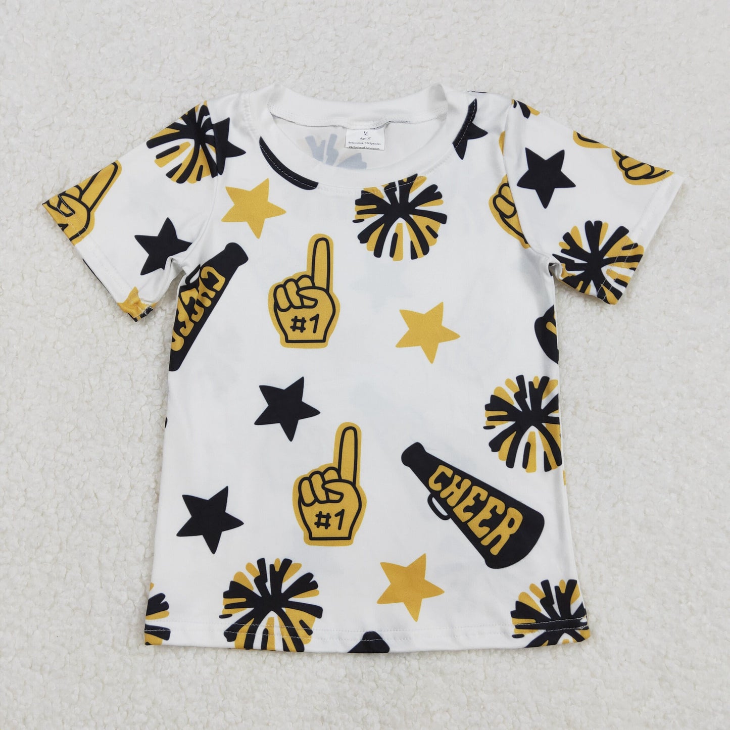 Baby Girl Toddler Short Sleeves Cheer Team Summer Tee Shirt Clothes Tops RTS