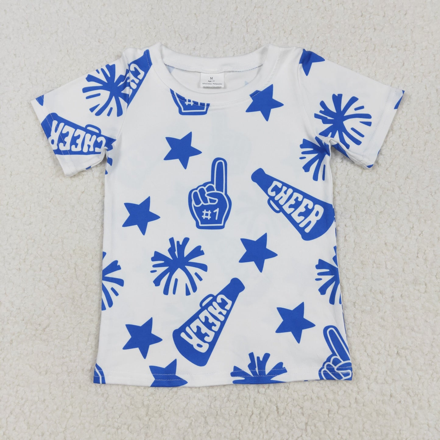 Baby Girl Toddler Short Sleeves Cheer Team Summer Tee Shirt Clothes Tops RTS