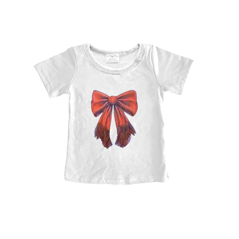 Preorder Baby Girl Short Sleeves Bow Shirt Tops ( Moq 5 )