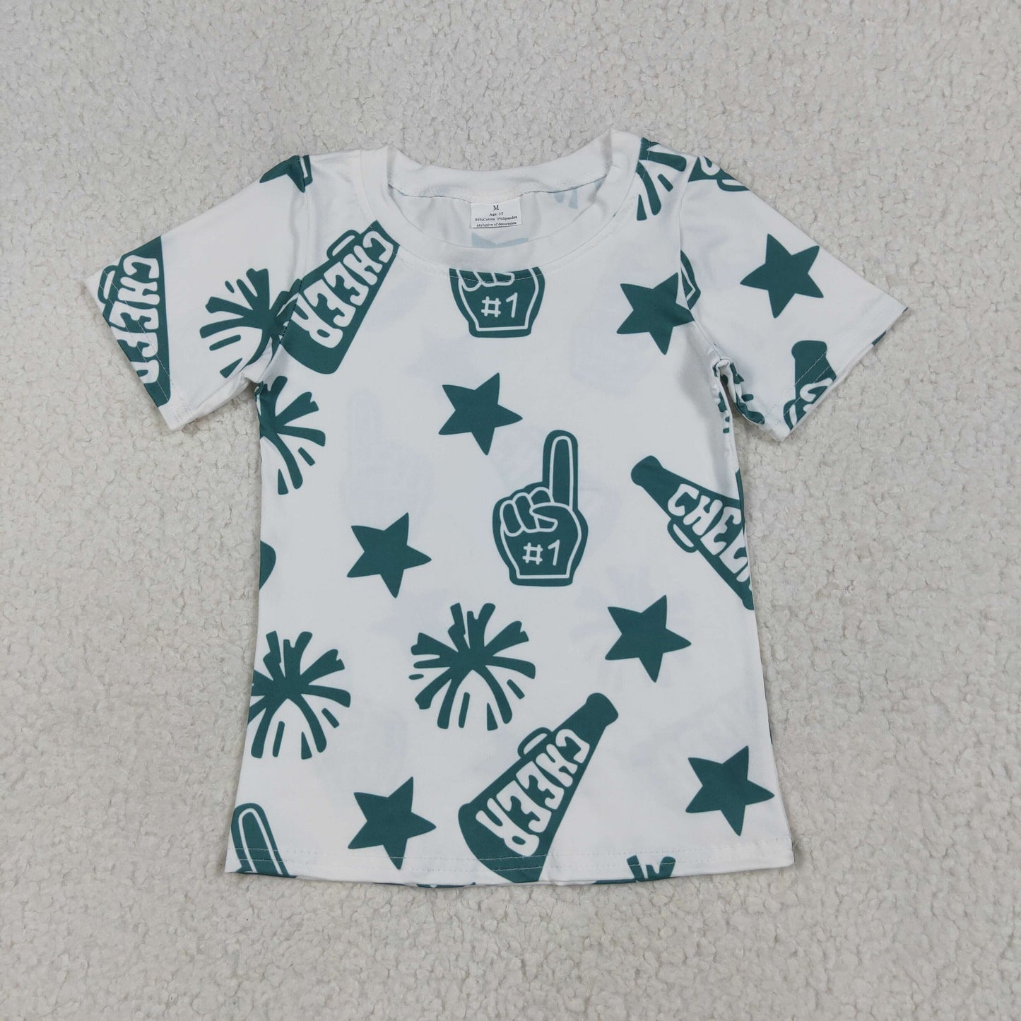 Baby Girl Toddler Short Sleeves Cheer Team Summer Tee Shirt Clothes Tops RTS