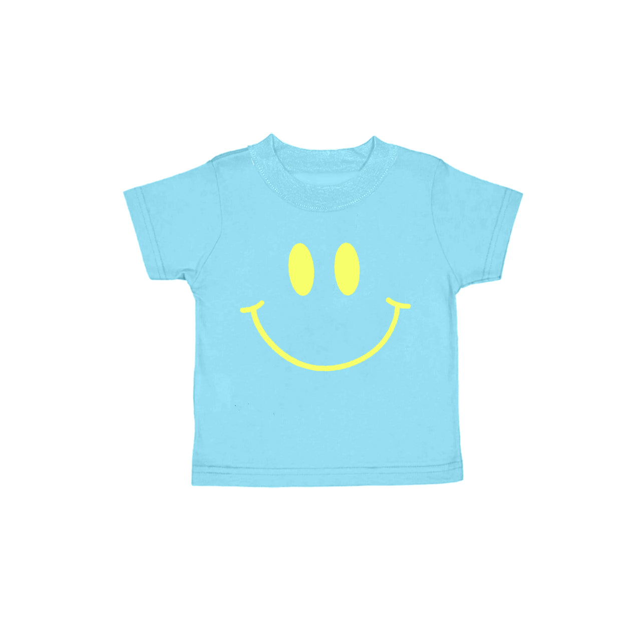 Preorder Baby Girl Toddler Short Sleeves Vinyl Smile Blue T-shirt Tops ( No moq )