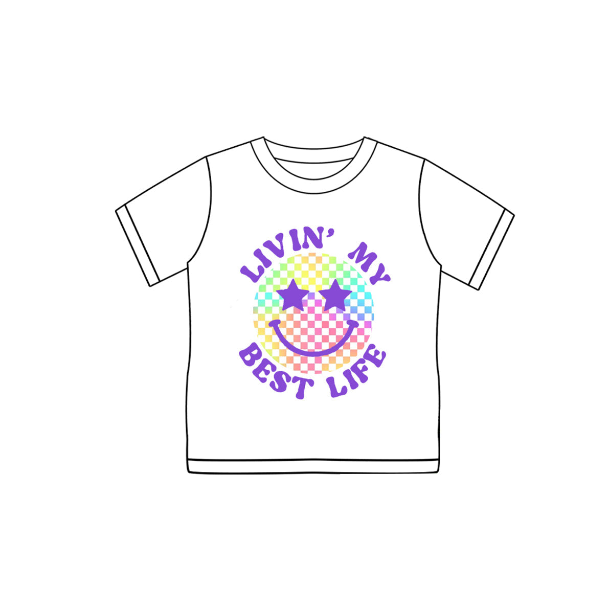 Preorder Baby Girl Short Sleeves Smile Tee Shirt Tops ( Moq 5 )