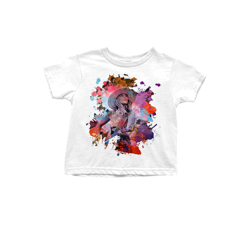 Preorder Baby Girl Short Sleeves Singer Shirt Tops（ Moq 5 ）