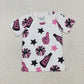 Baby Girl Toddler Short Sleeves Cheer Team Summer Tee Shirt Clothes Tops RTS