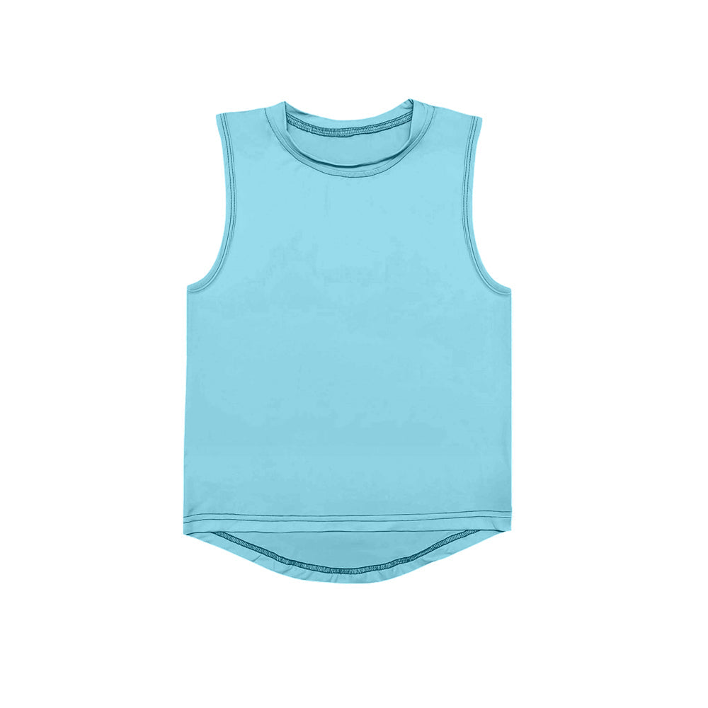 Preorder Baby Girl Blue Sleeveless Yoga Activewear Sports Tops ( Moq 5 )
