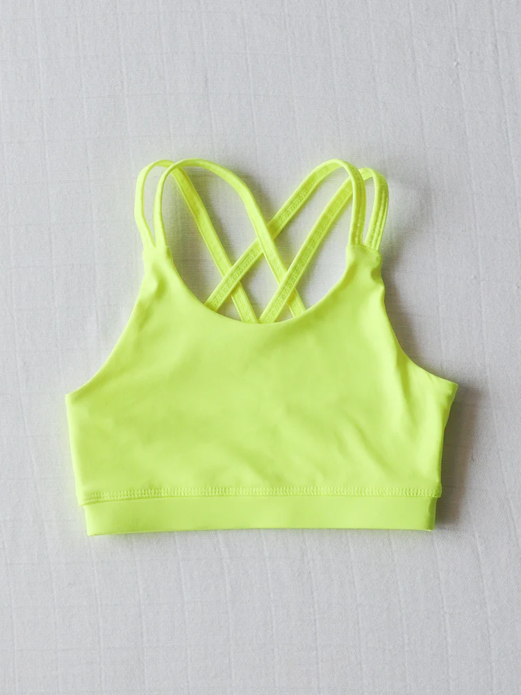 Preorder Baby Girl Yellow Straps Yoga Activewear Sports Vest Tops ( Moq 5 )