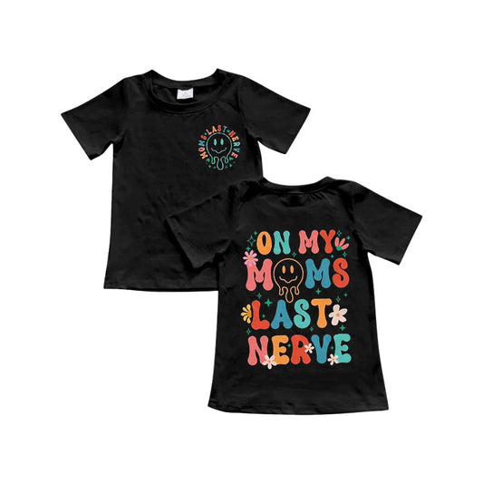 Preorder Baby Boy Short Sleeves Smile Black Tee Shirt Tops ( Moq 5 )