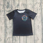Baby Kids Toddler Short Sleeves Smile Black Tee Shirt Tops RTS
