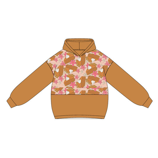 ( Moq 5 ) Preorder Baby Girl Long Sleeves Flower Cakes Hoodies Tops Fall Shirt