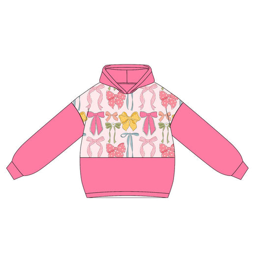 ( Moq 5 ) Preorder Baby Girl Long Sleeves Colorful Bows Hoodies Tops Shirt