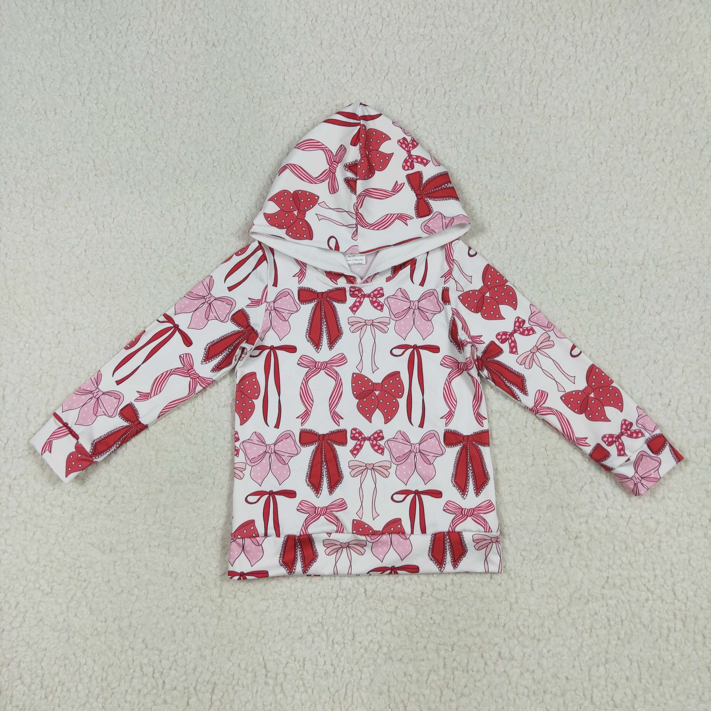 Sibling Baby Girls Kids Hearts Bows Zipper Romper Hoodie Shirt Set Valentine's Clothes RTS