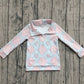 Baby Girl Long Sleeves Flower Plaid Yoga Active Zipper Pullover Shirt RTS