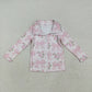 Baby Girl Long Sleeves Leopard Flower Bows Pockets Sibling Yoga Active Zipper Pullover Tops RTS