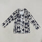 Baby Girl Long Sleeves Leopard Flower Bows Pockets Sibling Yoga Active Zipper Pullover Tops RTS