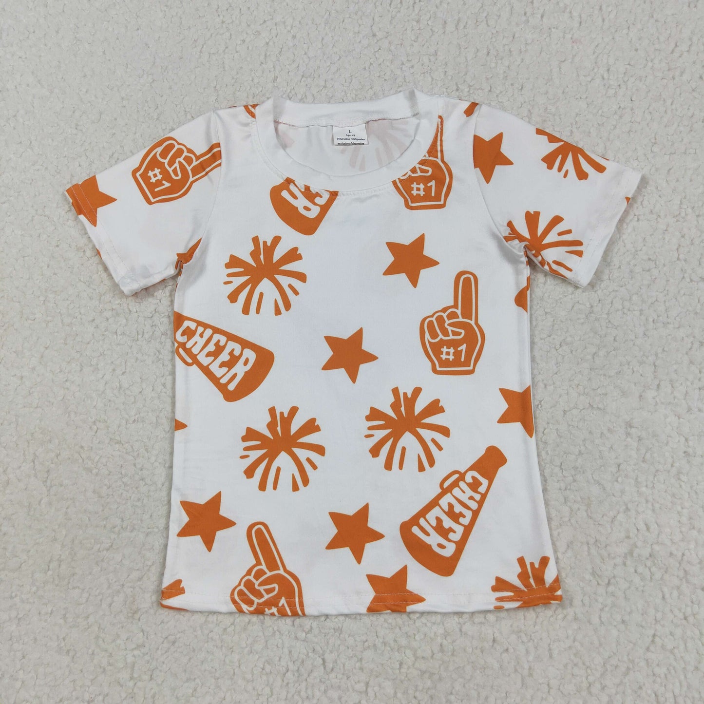 Baby Girl Toddler Short Sleeves Cheer Team Summer Tee Shirt Clothes Tops RTS