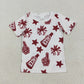 Baby Girl Toddler Short Sleeves Cheer Team Summer Tee Shirt Clothes Tops RTS