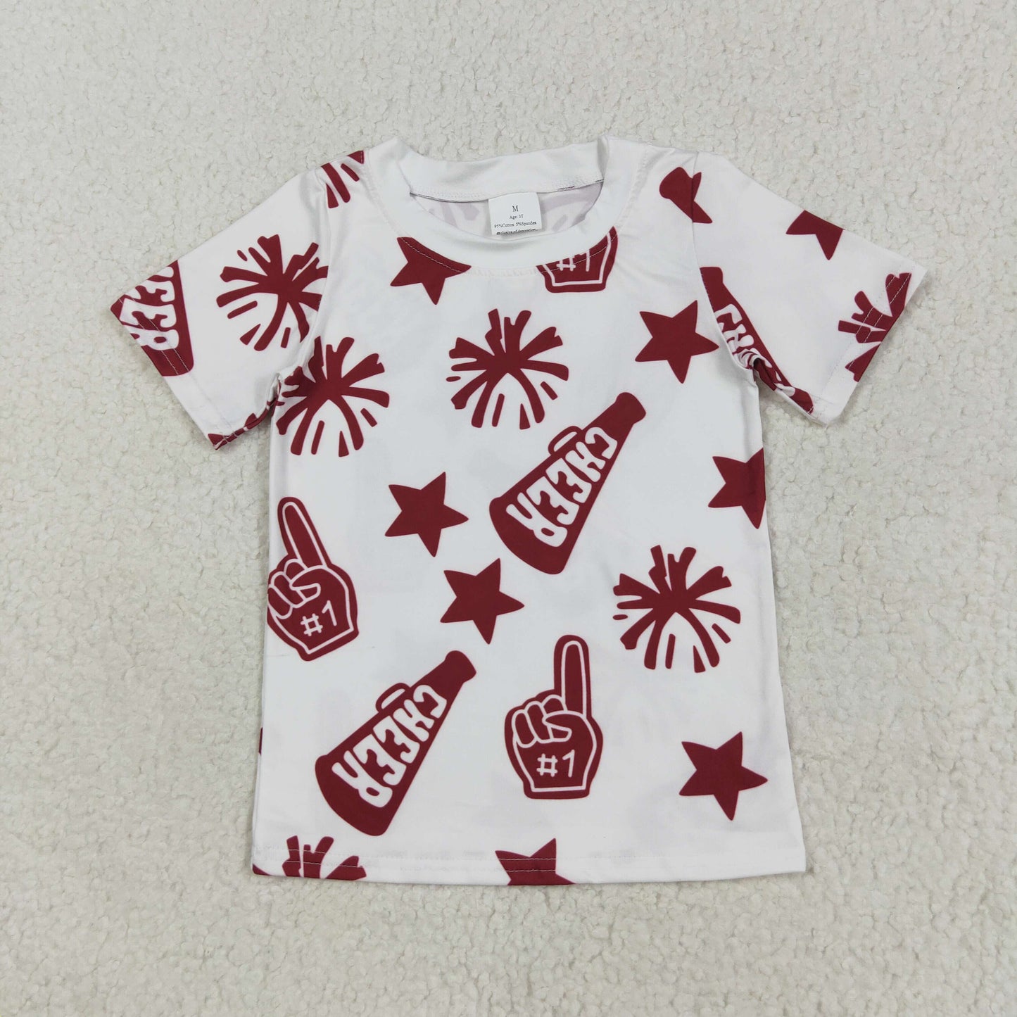 Baby Girl Toddler Short Sleeves Cheer Team Summer Tee Shirt Clothes Tops RTS