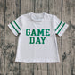 Baby Girl Short Sleeves Game Day Green Team Cheer Yoga Active Shirt RTS