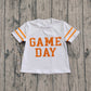 Baby Girl Short Sleeves Game Day Orange Yoga Active Team Cheer Vinyl Shirt RTS