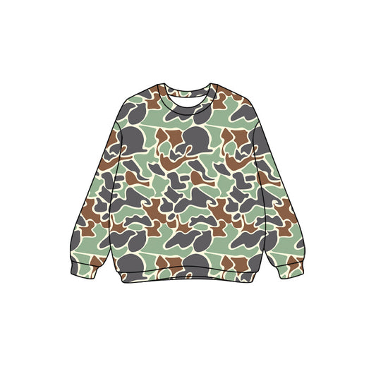 ( Moq 5 ) Preorder Adult Women Long Sleeve Green Camo Shirt Tops