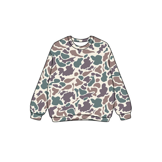 ( Moq 5 ) Preorder Adult Women Long Sleeve Purple Green Camo Shirt Tops