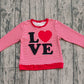 Kids Toddler Long Sleeves Red Stripes Long Sleeves Love Valentine's Day Shirt RTS
