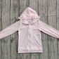Baby Girls Kids Pink Long Sleeves Bows Hoodie Zipper Pockets Cardigan Tops RTS