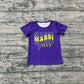 Girls Kids Short Sleeves Mardi Gras Purple Tee Shirt RTS