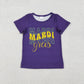 Sibling Baby Boys Girls Short Sleeves Shirts Tops Mardi Gras Clothes RTS