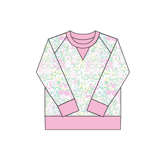 ( Moq 5 ) Preorder Girls Kids Long Sleeves Floral Pink Yoga Active Shirt Tops