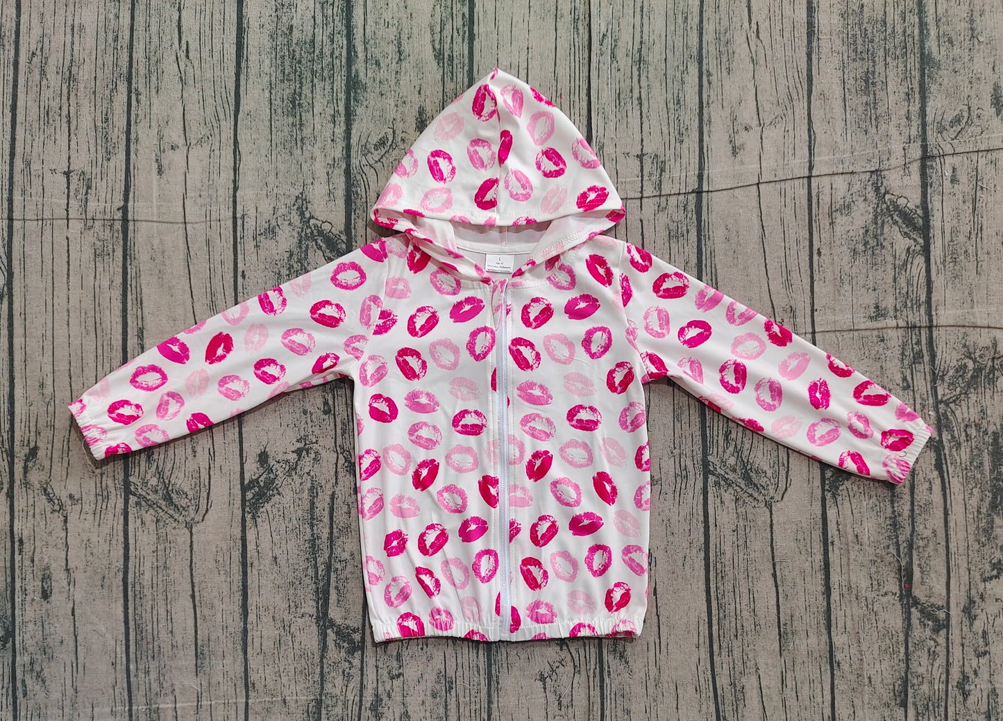 Baby Girls Long Sleeves Zipper Hoodie Valentine Shirt Coat RTS