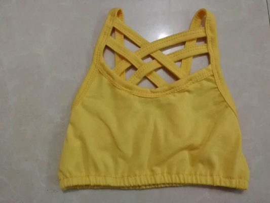 ( Moq 5 ) Preorder Baby Girls Kids Sleeveless Yoga Yellow Vest Tops