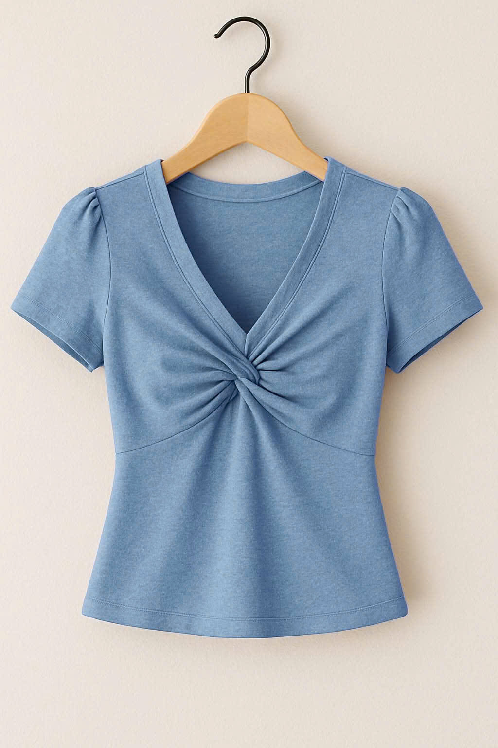 ( Moq 5 ) Preorder Baby Girls Blue Short Sleeves Yoga Shirt Tops