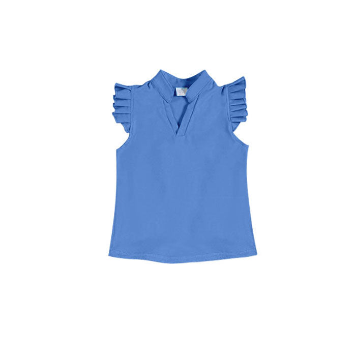 ( Moq 5 ) Preorder Baby Girls Short Sleeves Dark Blue Yoga Active Shirt Tops