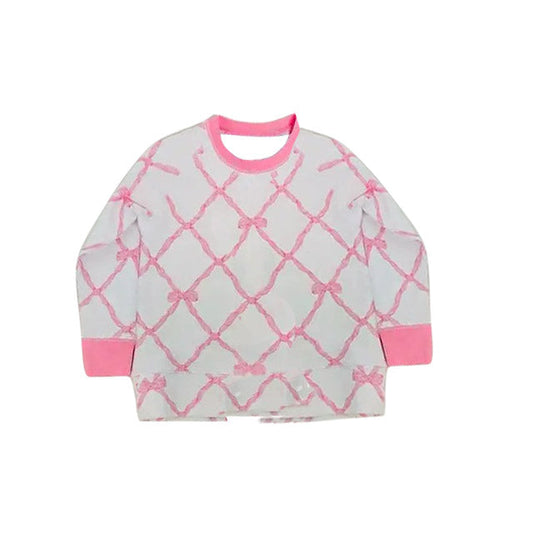 ( Moq 5 ) Preorder Baby Girls Kids Long Sleeves Pink Bows Shirts Tops