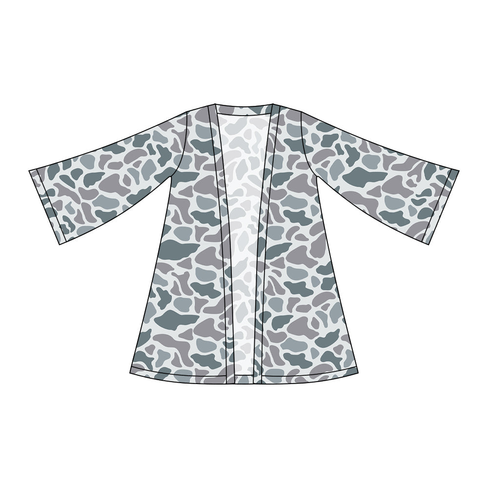 ( Moq 5 ) Preorder Baby Girls Kids Long Sleeve Grey Camo Cardigan Tops