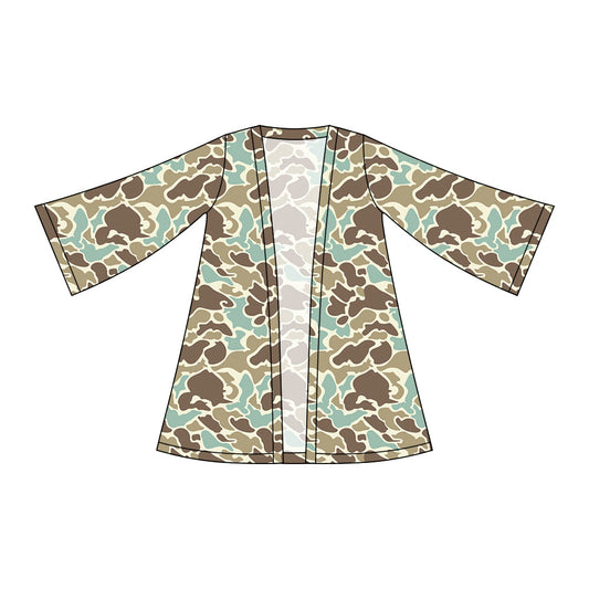 ( Moq 5 ) Preorder Baby Girls Kids Long Sleeve Green Camo Cardigan Tops